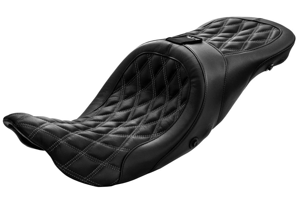 Danny Gray Longhaul 2-UP XL W BR. REC Air Diamond Stitch FLH FLT ` - 21-413DIAAIR For Harley Touring 2008-2018