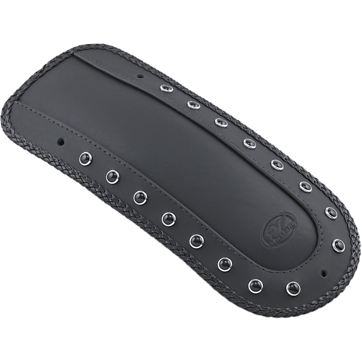 Mustang Fender Bib For Solo Seat — Studded Smooth Black Pearl-Centered Studded Black HD Touring - 78036 For Harley Touring 1997-2021