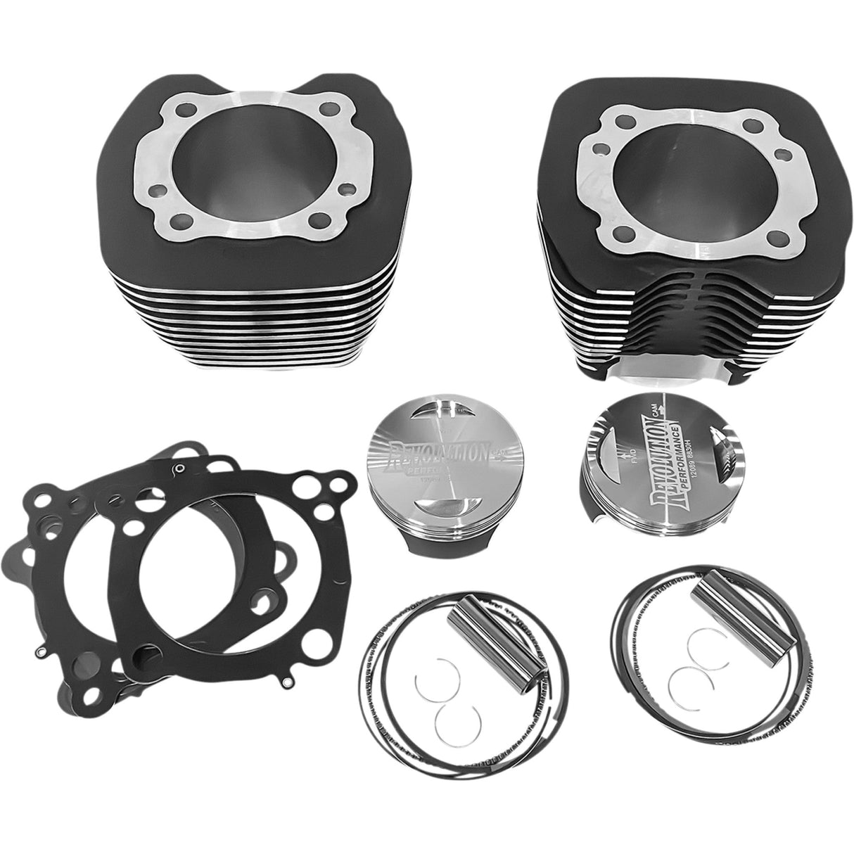 Revolution Performance, LLC Cylinder Kit 107" Big Bore Black With Highlighted Fins Twin Cam - RP201-119W For Harley Motorcycles 2007-2017