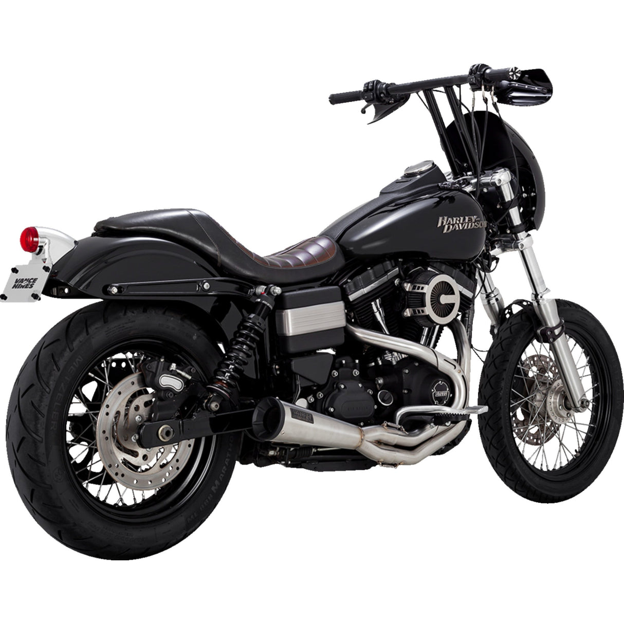 VANCE & HINES 1800-2655 27635 2-into-1 Upsweep Exhaust System - Brushed