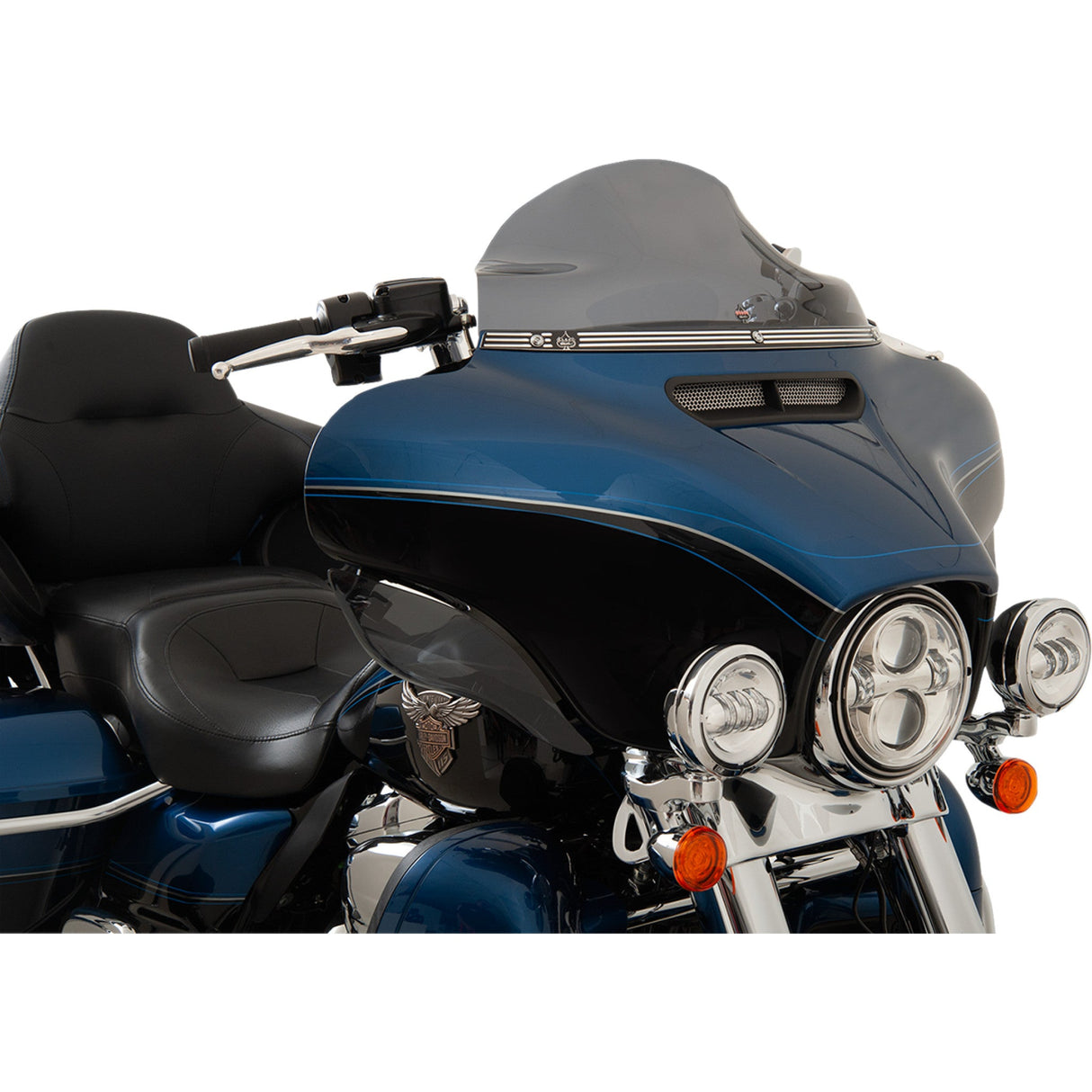 Klock Werks Flare® Series Windshield Trim Logo Black Contrast - KWW-01-0363 For Harley Touring 2014-2025