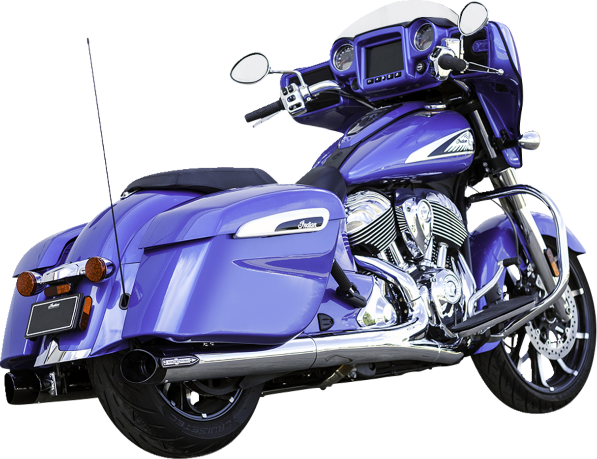 4" Broadhead Slip-On Mufflers - Slash Cut - Chrome - 1801-1765