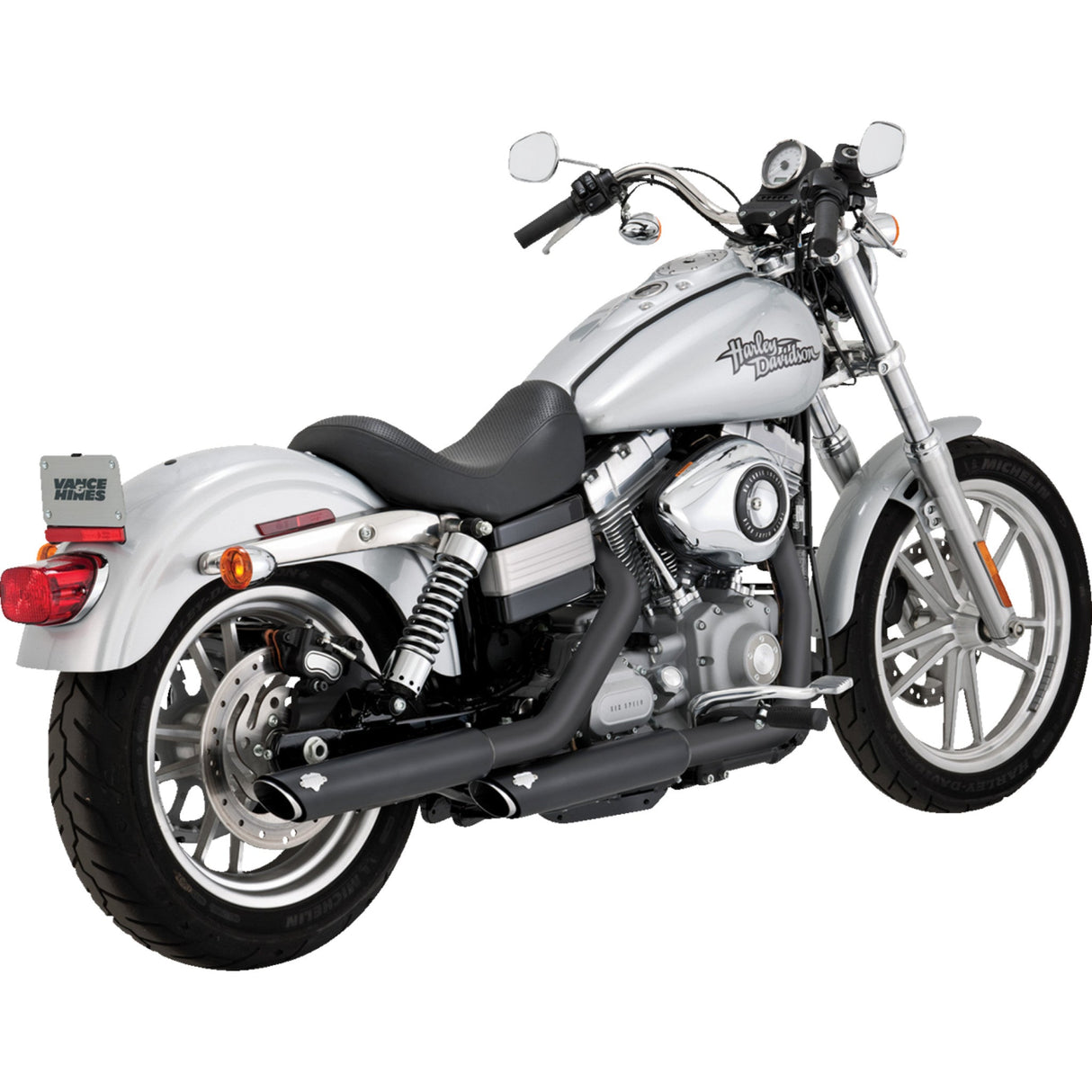 Vance & Hines Twin Slash Muffler - 46838 For Harley Dyna 1991-2009