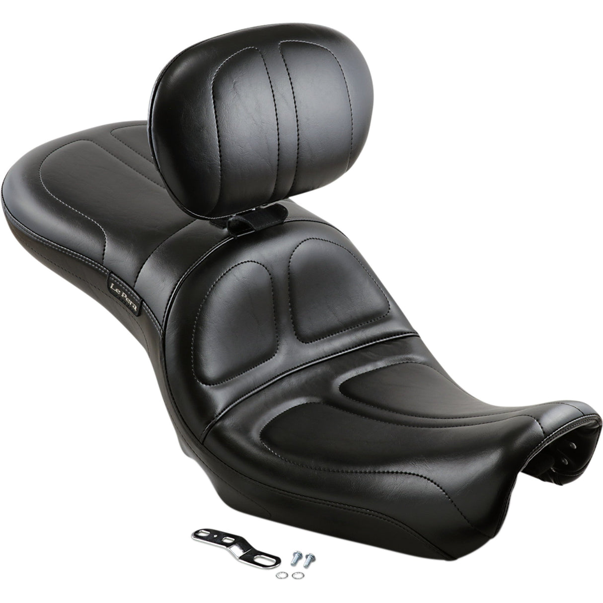 LePera Maverick Seat With Backrest Stitched Black - LK-970BR For Harley Motorcycles 2006-2017