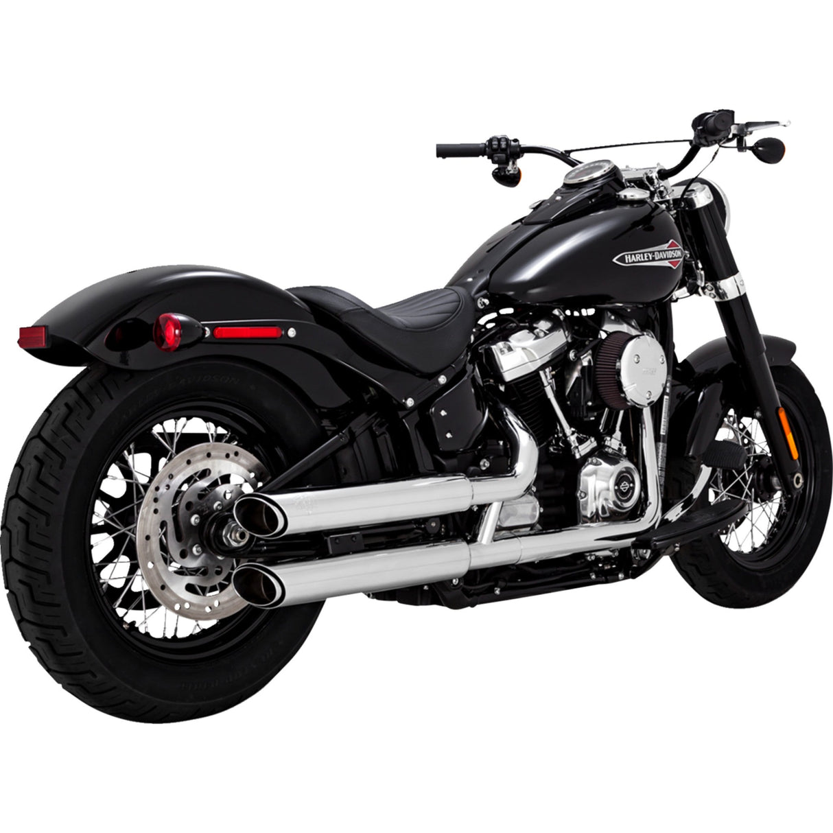 Vance & Hines 3" Twin Slash Slip-On Mufflers Chrome - 16376 For Harley Softail 2018-2025