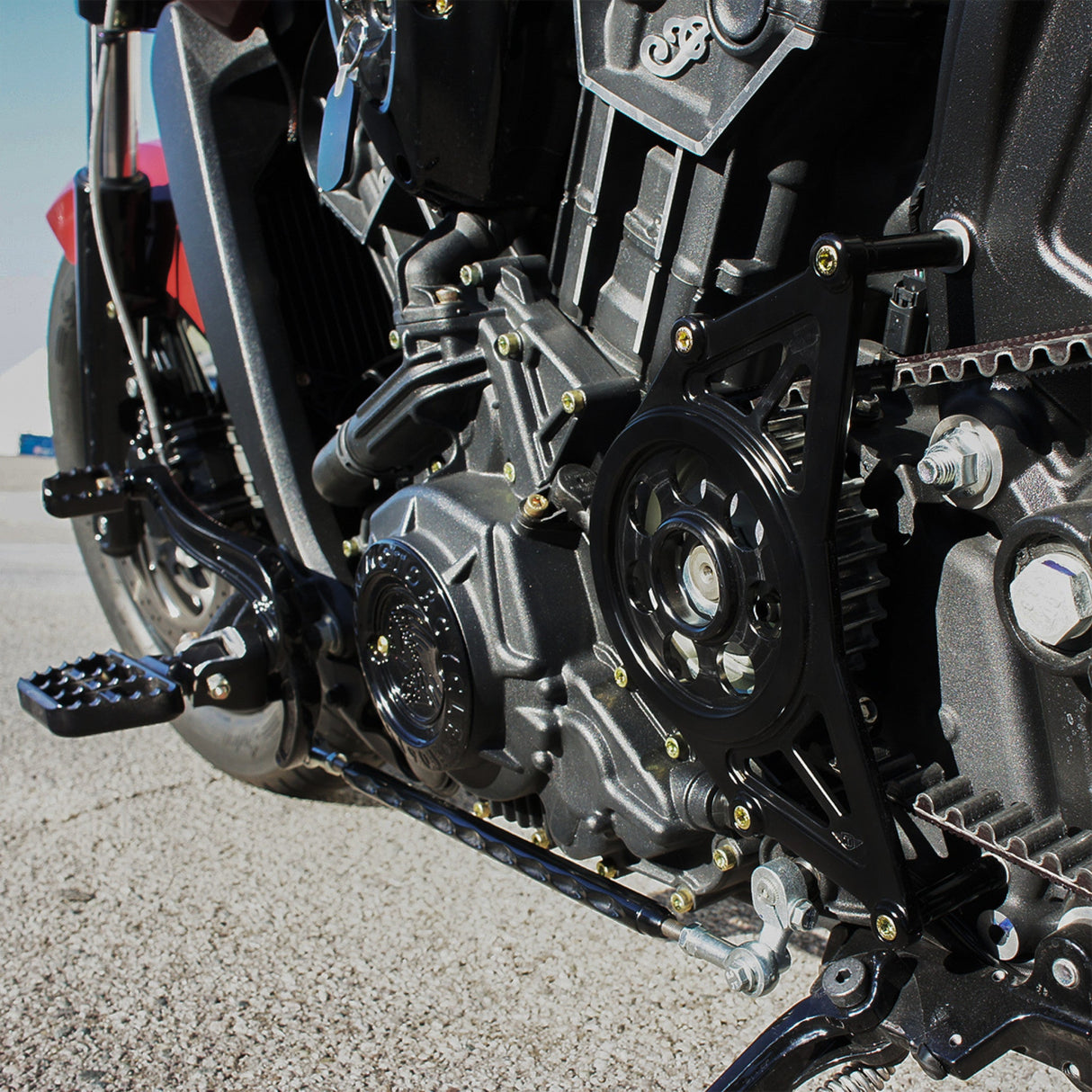 Joker Machine Pulley Cover Black Scout - 30-800-1 For Indian Scout 2015-2025