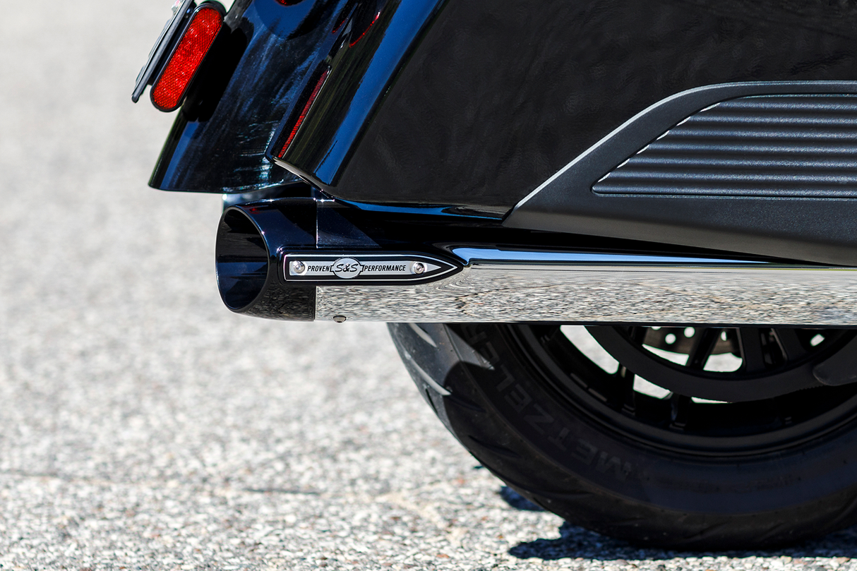 4" Broadhead Slip-On Mufflers - Slash Cut - Chrome - 1801-1765