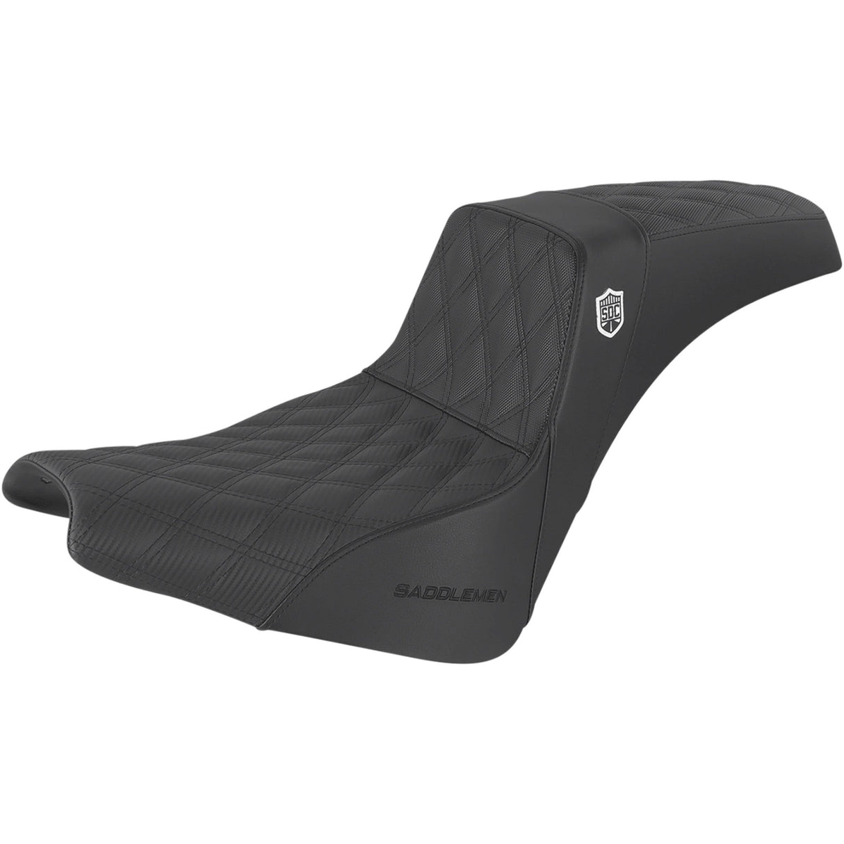 Saddlemen Pro Series SDC Performance Grip Seat Without Backrest Lattice Stitch Lumbar Gripper FX - SC81830DB For Harley Softail 2018-2025