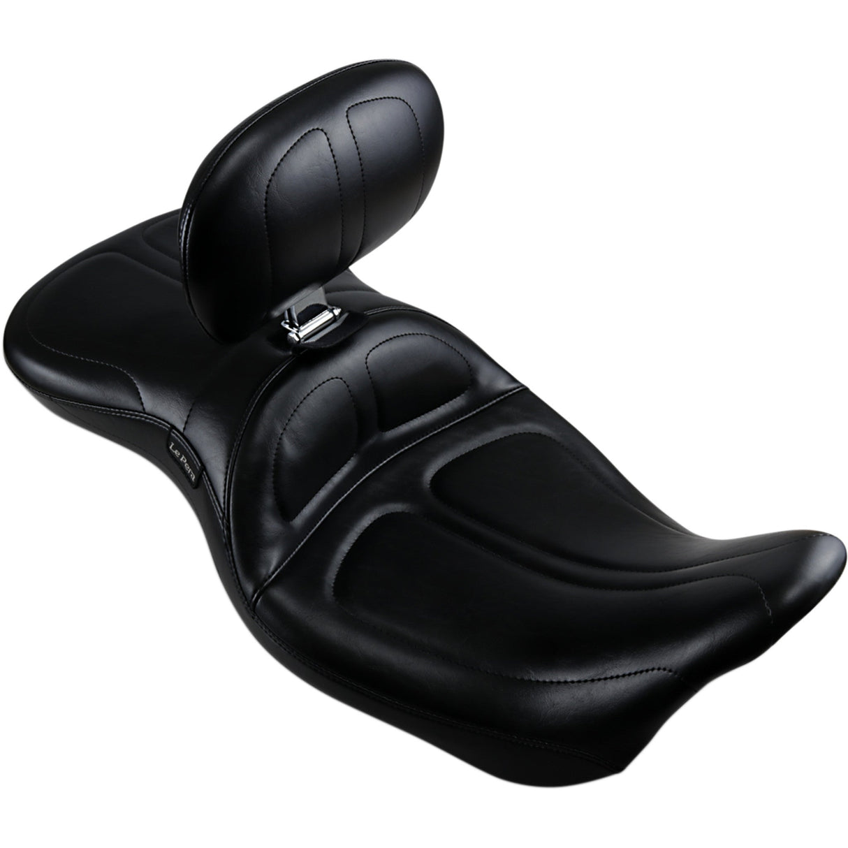 LePera Maverick Seat With Backrest Stitched Black - LK-957BR For Harley Touring 2008-2023