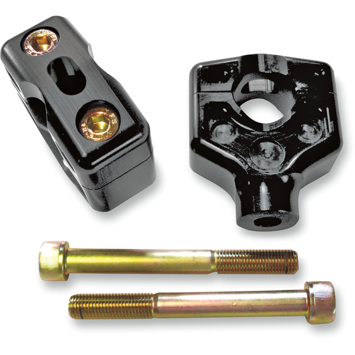 JOKER MACHINE 0602-0368 03-862B Dual Handlebar Riser Clamp Assembly - Risers - Dual - 2" - Harley Davidson - Black