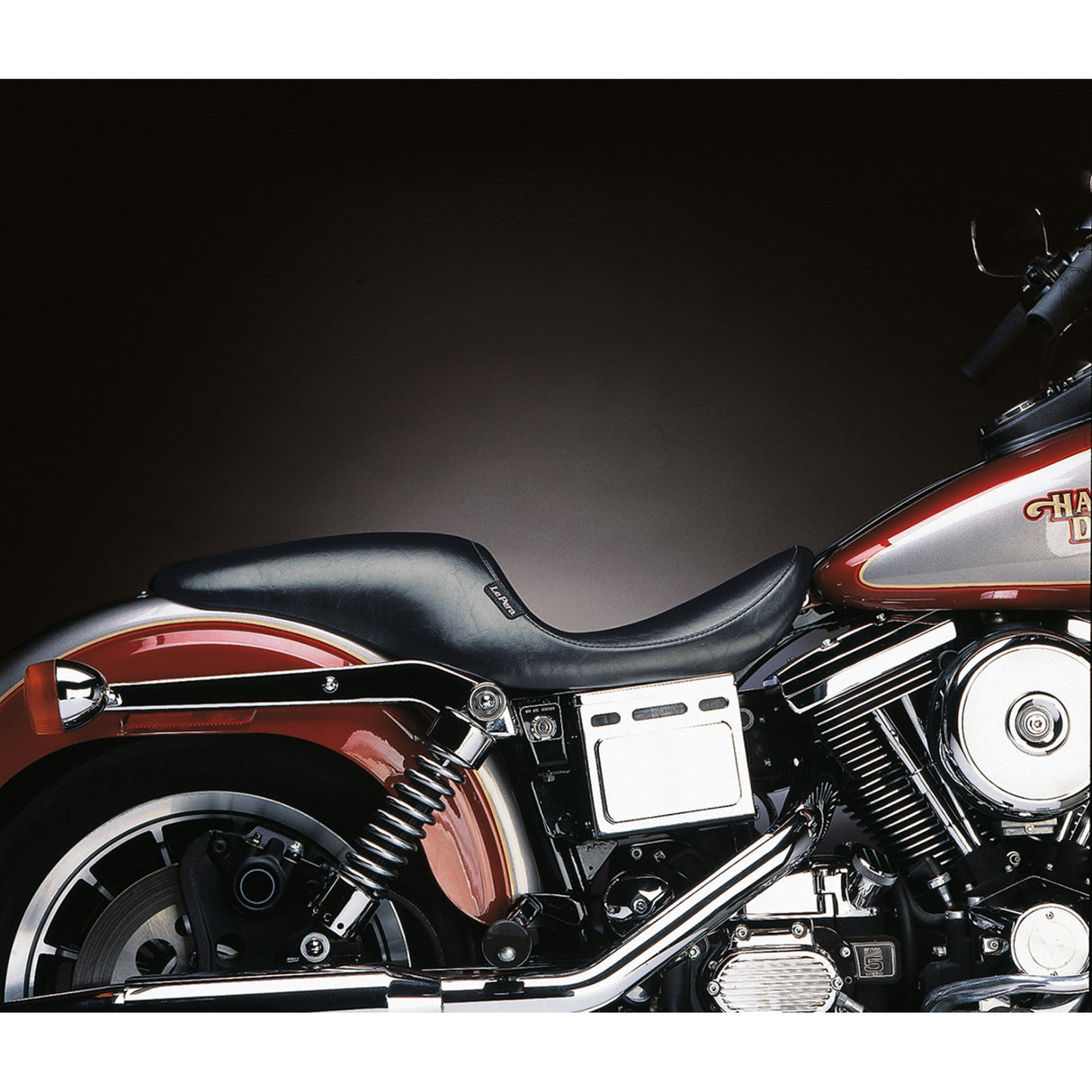 LePera Silhouette Up-Front Seat Full-Length Smooth Black - LNU-861 For Harley Dyna 1996-2003