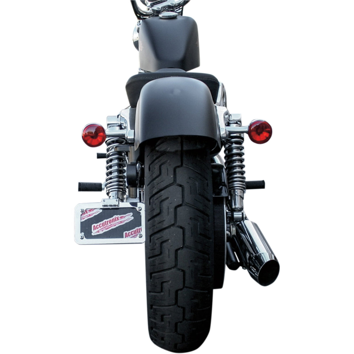 Accutronix Side Mount License Plate With LED Tag Light Chrome - LPF114HV-C For Harley Sportster 2004-2019