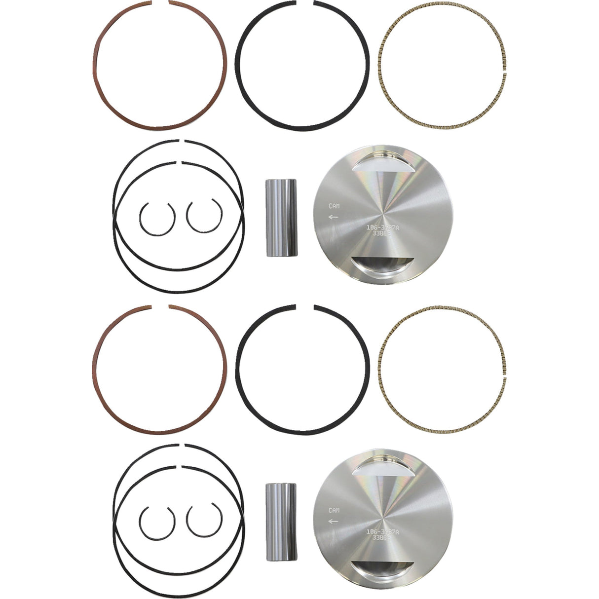 S&S Cycle Piston Kit For S&S Motors For 106" Big Bore Kit 3.927" Standard - 106-3690 For Harley Motorcycles 1999-2016