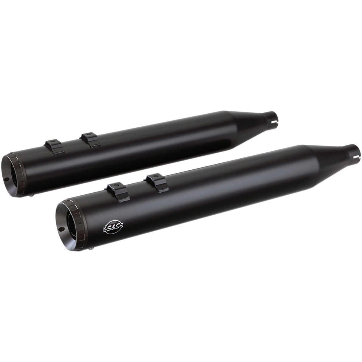 S&S Cycle Grand National Slip-On Mufflers Black - 550-0690 For Harley Touring 1995-2016