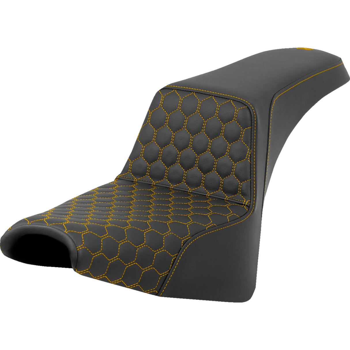 Saddlemen Honeycomb Step-Up Seat Honeycomb Gold Stitching - 818-30-17707 For Harley Softail 2018-2025