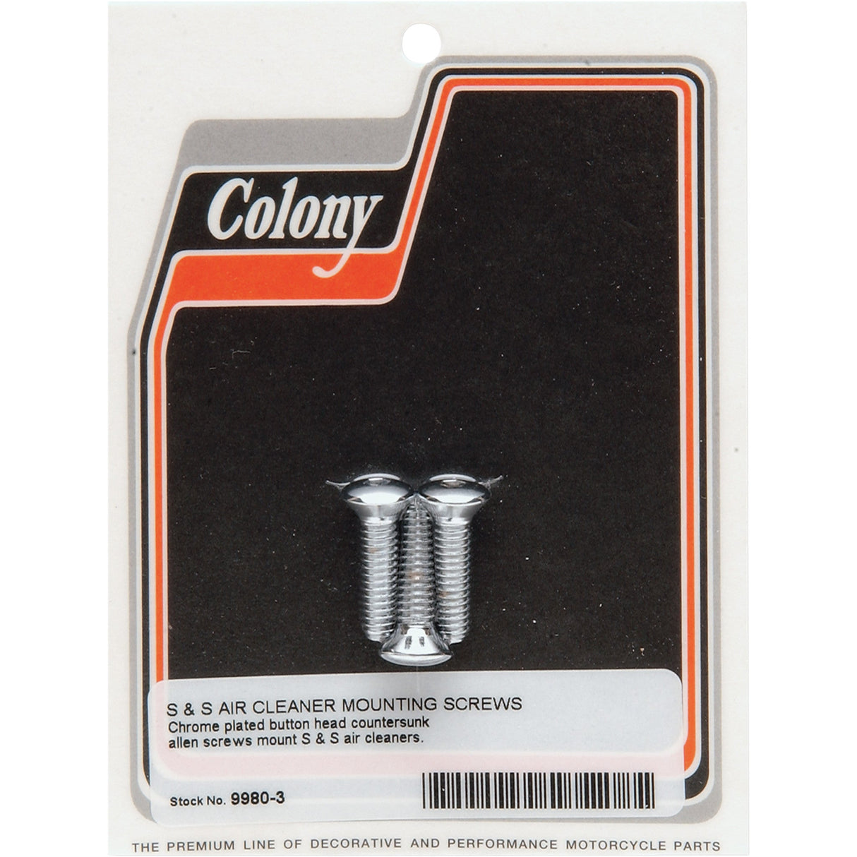COLONY 2401-0125 9980-3 S&S Air Cleaner Cover Mounting Screw Kit Cover Bolts - Air Cleaner