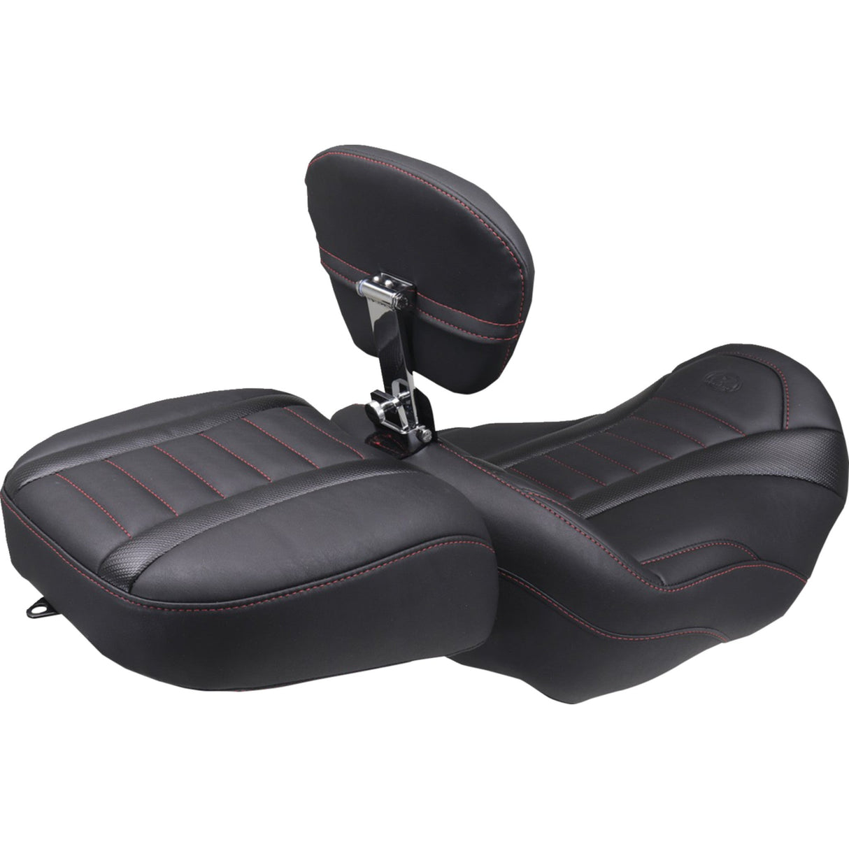 MUSTANG 0801-2124 88420DC Wide Deluxe Touring Passenger Seat Deluxe Passenger Seat - Wide - Dark Cherry Stitch - FLT/FLH '23-'25