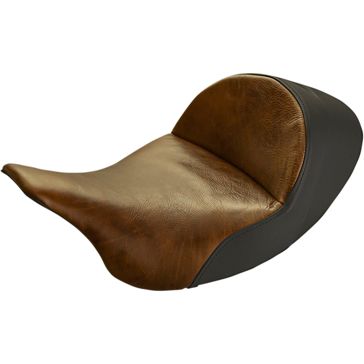 Saddlemen Lariat Low Solo Seat Lariat Solo Low Distressed Brown - 808-07B-0041L For Harley Touring 2008-2025