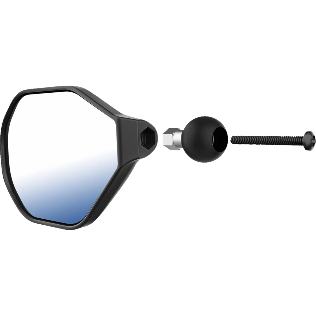 RAM MOUNTS 0640-1721 RAM-B-465LU Tough-Mirror™ Left Mirror with Ball Tough-Mirror™ - Side View - Oval - Black - Left with Ball