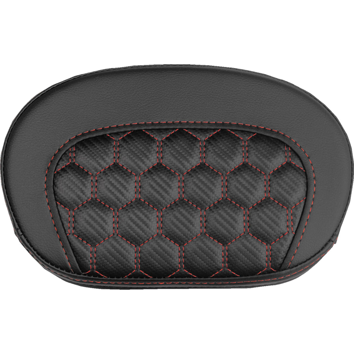 SADDLEMEN 0822-0720 061019004 Mini Contour Sissy Bar Pad honeycomb - red stitch