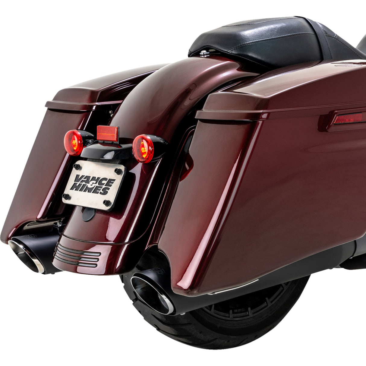 Vance & Hines Twin Slash Slip-On Muffler Black - 46672 For Harley Touring 2017-2026