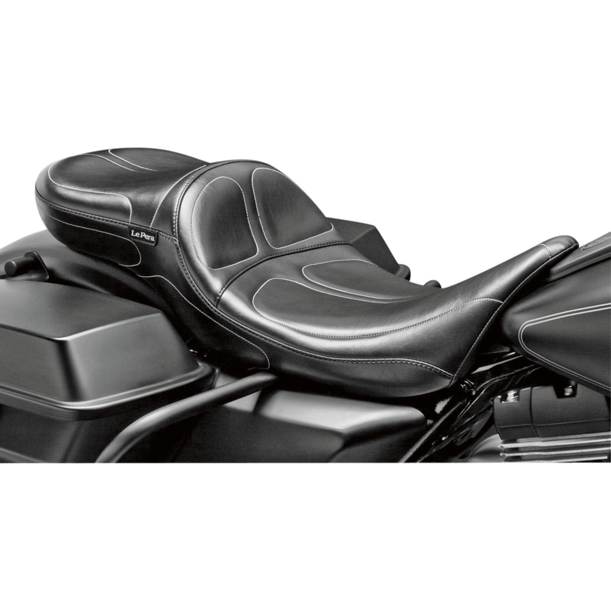 LePera Maverick Daddy Long Legs Seat Black Stitched - LK-957DL For Harley Touring 2008-2023