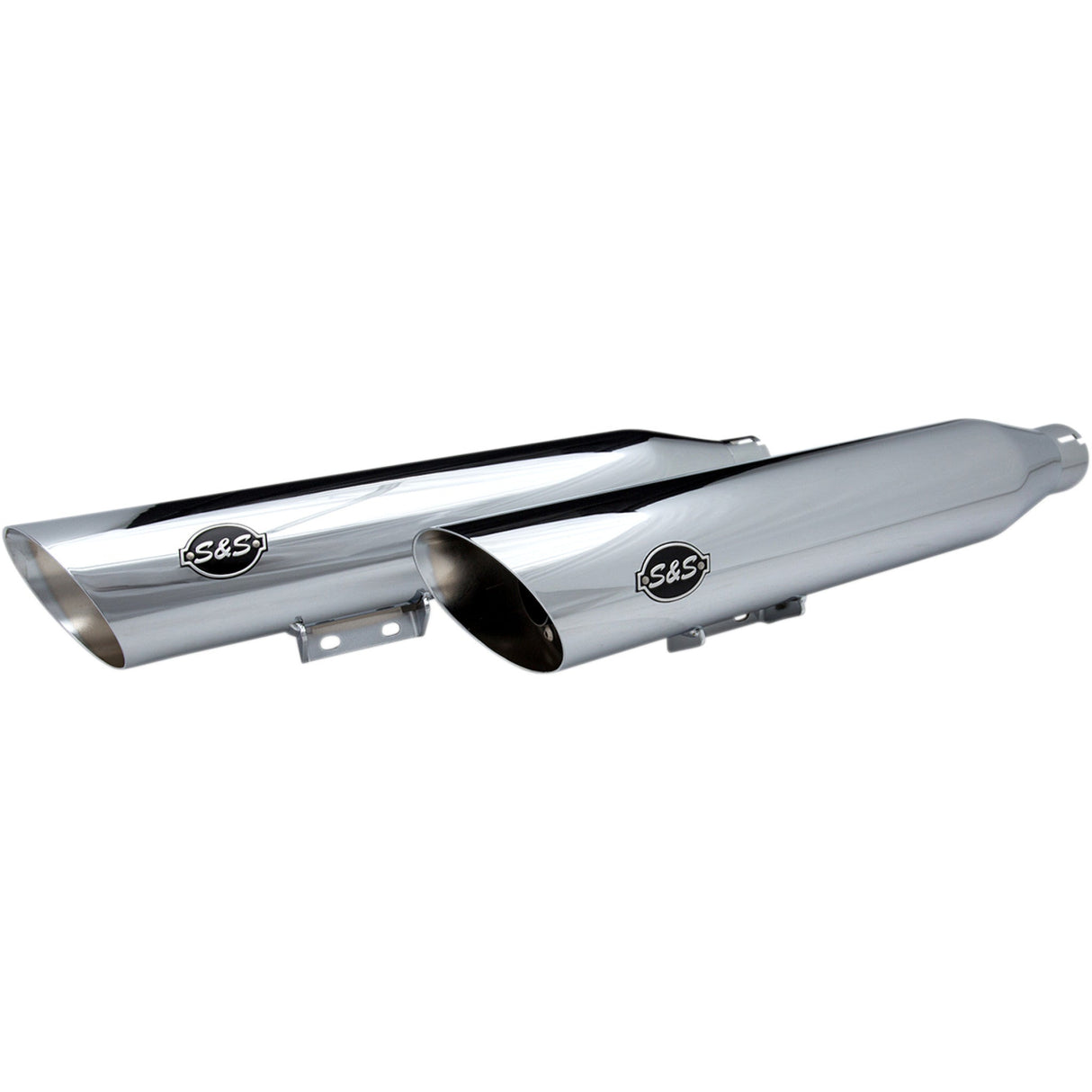 S&S Cycle Slash-Cut Slip-On Mufflers Race Chrome Flhc - 550-0739 For Harley Softail 2018-2022