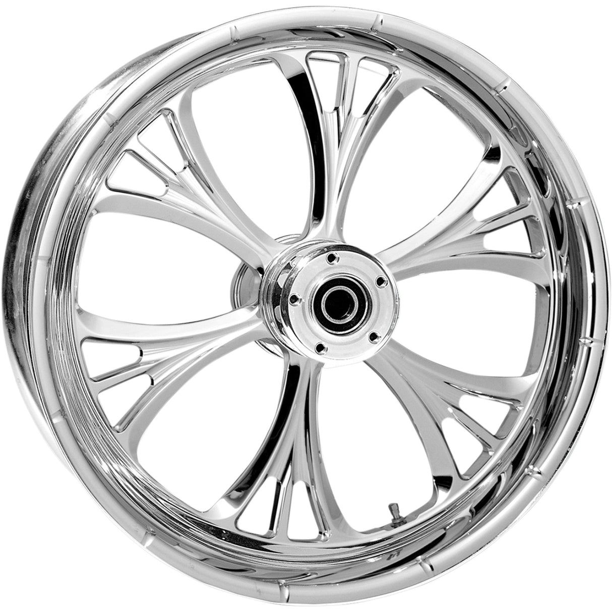 RC COMPONENTS 0201-2086 21350-9017-102C One-Piece Forged Aluminum Wheel — Majestic - Front - Dual Disc/without ABS - Chrome - 21x3.5 - '00-'07 FLT