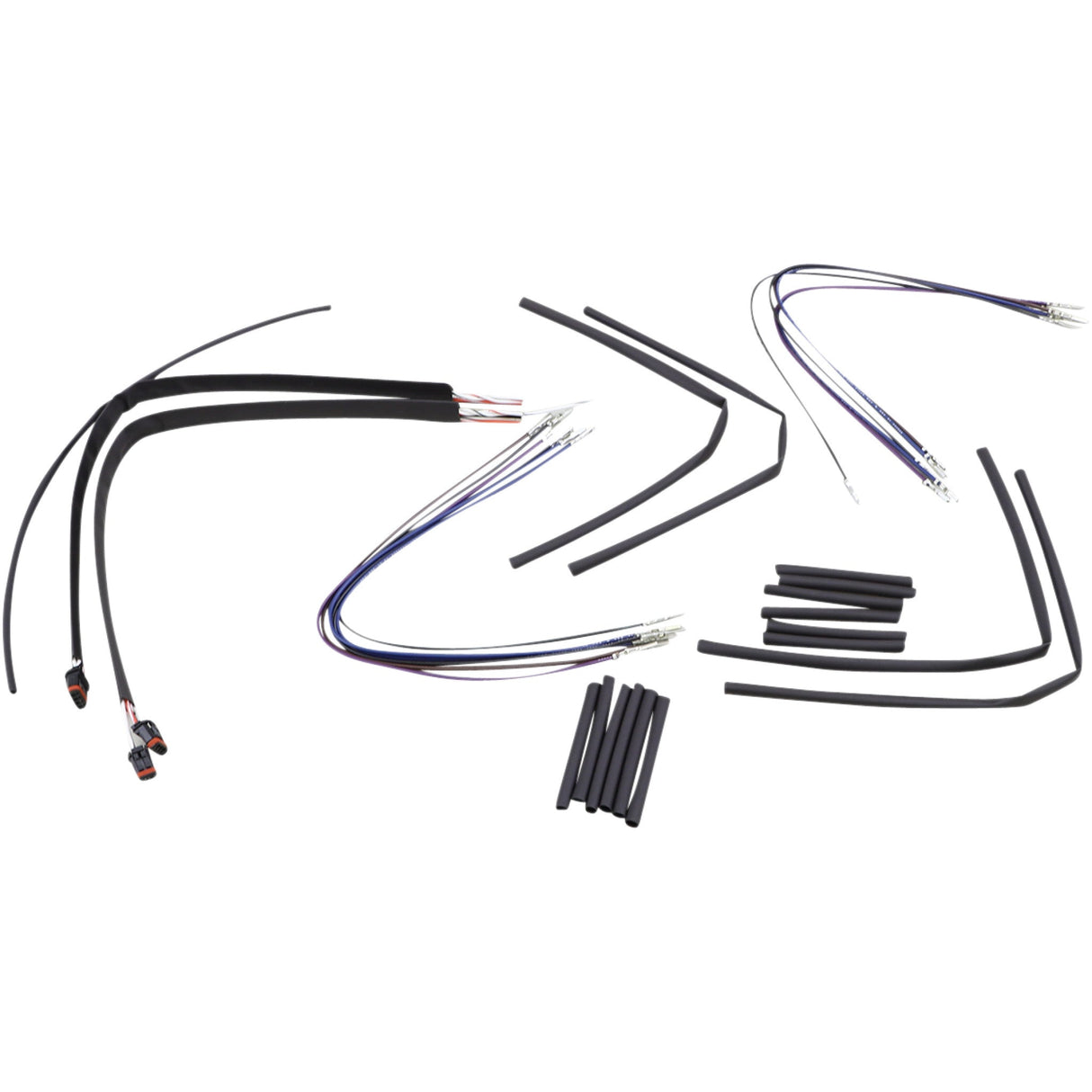 Burly Brand Complete Black Vinyl Handlebar Cable Line - B30-1122 For Harley Dyna Wide Glide / Street Bob / Super Glide Custom / Switchback 2012-2017