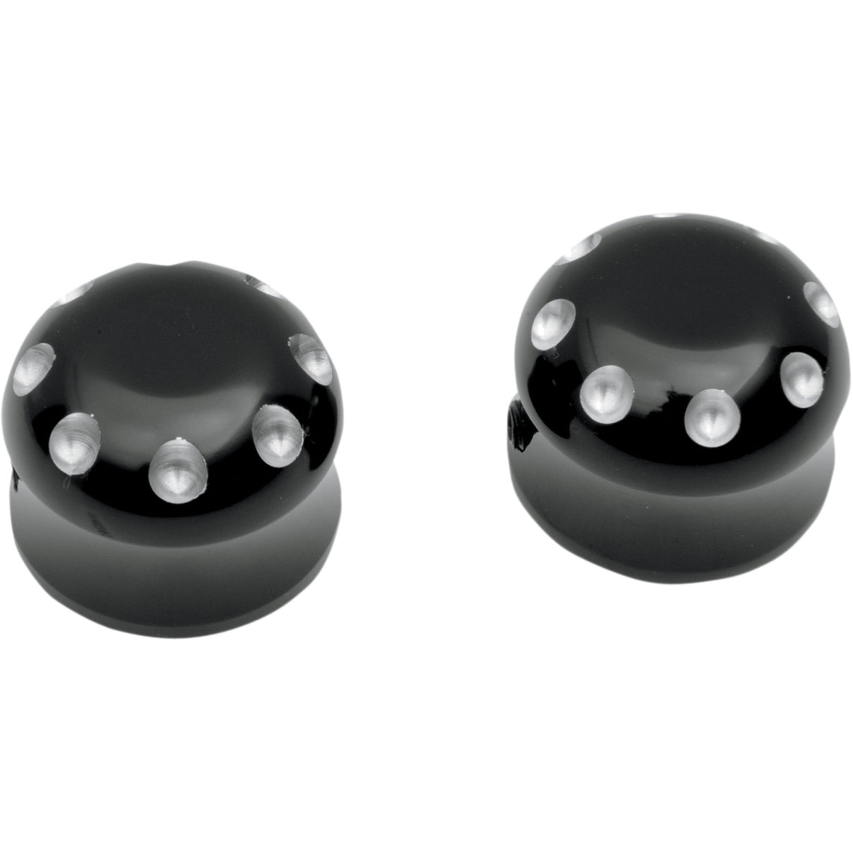 Covingtons Axle Cover Front Dimpled Black Pair - C0011-B For Harley Motorcycles 1980-2006