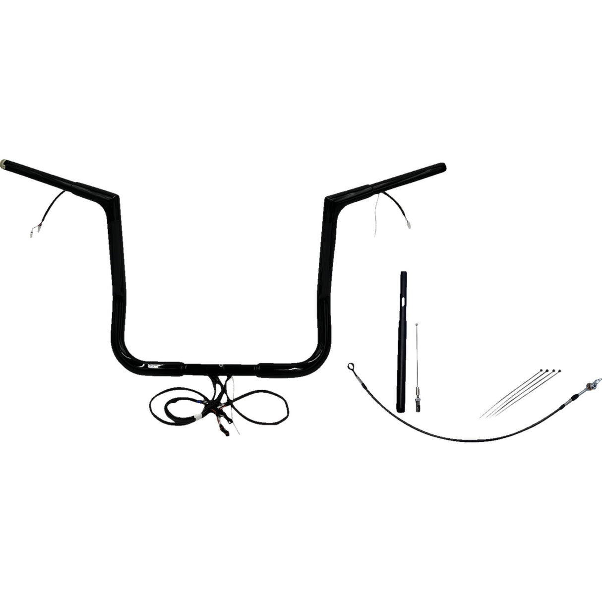 FAT Baggers INC. EZ Install Wired 1-1/4" Flat Top Handlebar Kit 14" Black - 712014-B For Harley Touring 2021-2022