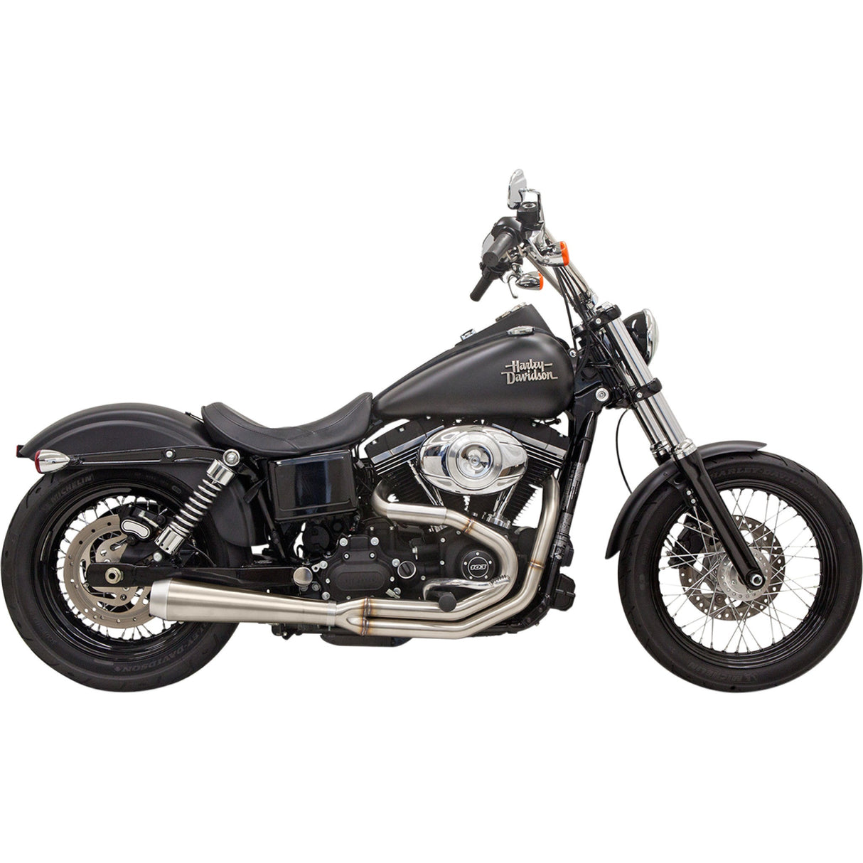 Bassani Xhaust Road Rage III 2-Into-1 Exhaust System - 1D1SS For Harley Dyna 1991-2017