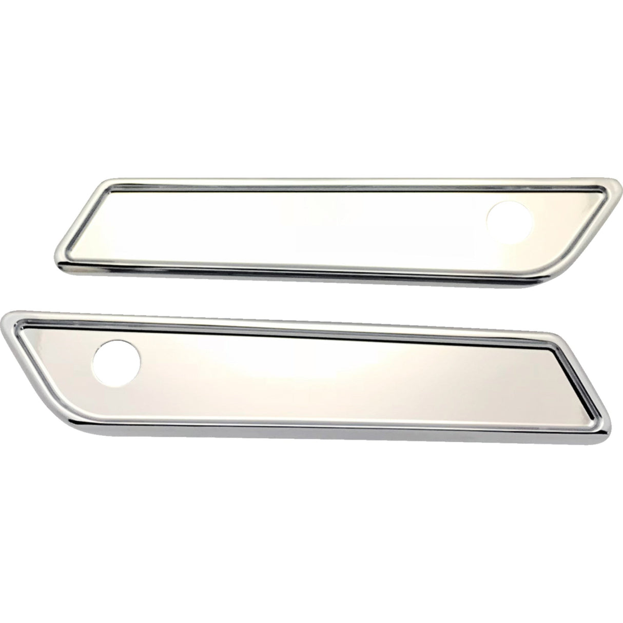 PRO-ONE Perf.mfg. Saddlebag Latch Covers Chrome Small - 104721 For Harley Touring 2014-2020