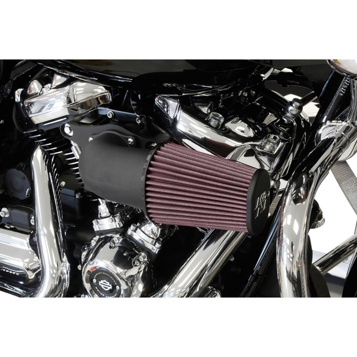 K & N Aircharger® Intake System With Mandrel-Bent Aluminum Intake Tube Kit Black - 57-1138 For Harley Motorcycles 2017-2021