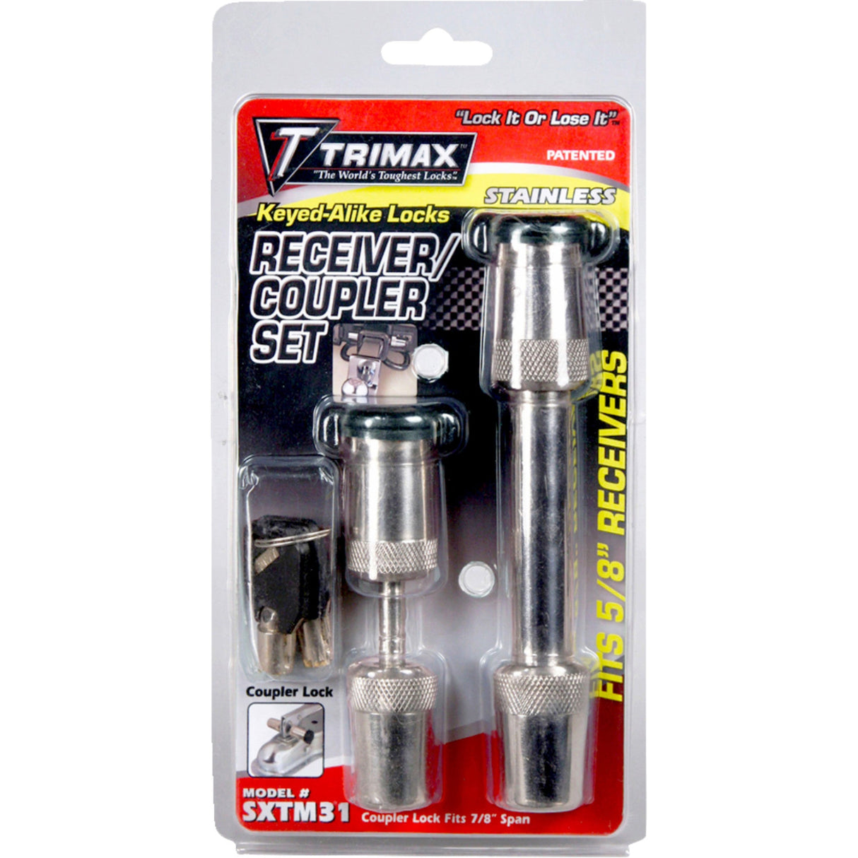 TRIMAX 4010-0047 SXTM31 Premium Coupler and Receiver Lock Set Coupler and Receiver Lock - 7/8"