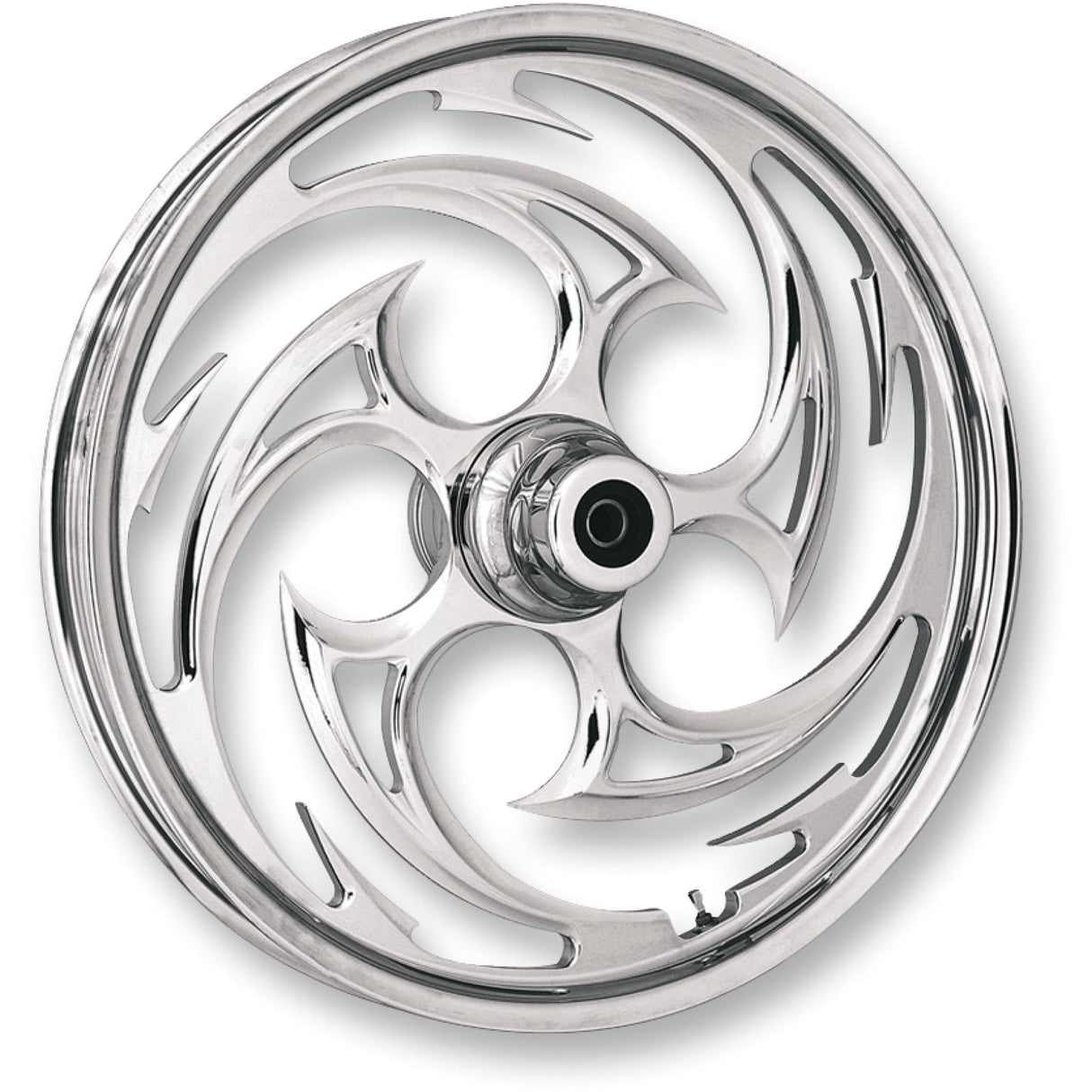 RC COMPONENTS 0201-0952 21350-9917-85C One-Piece Forged Aluminum Wheel — Savage - Front - Dual Disc/without ABS - Chrome - 21x3.5 - '00-'07 FLT