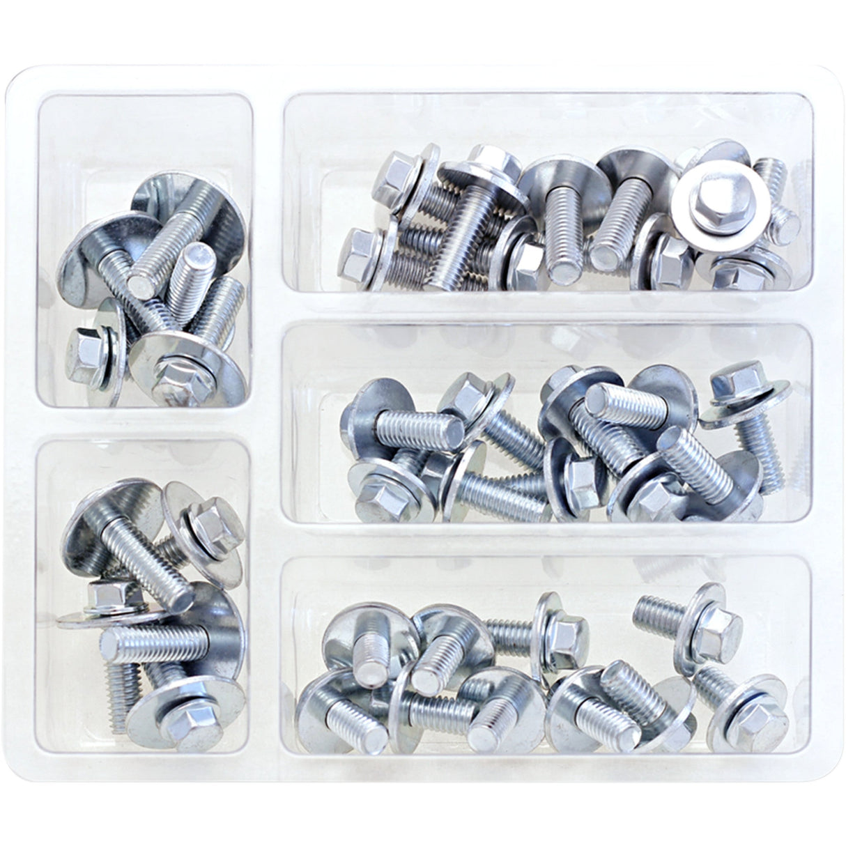 BOLT 2402-0231 SV-M6SEMS Assembled Hex-Head Flange Nut Assortment Bolt Assortment - Flange