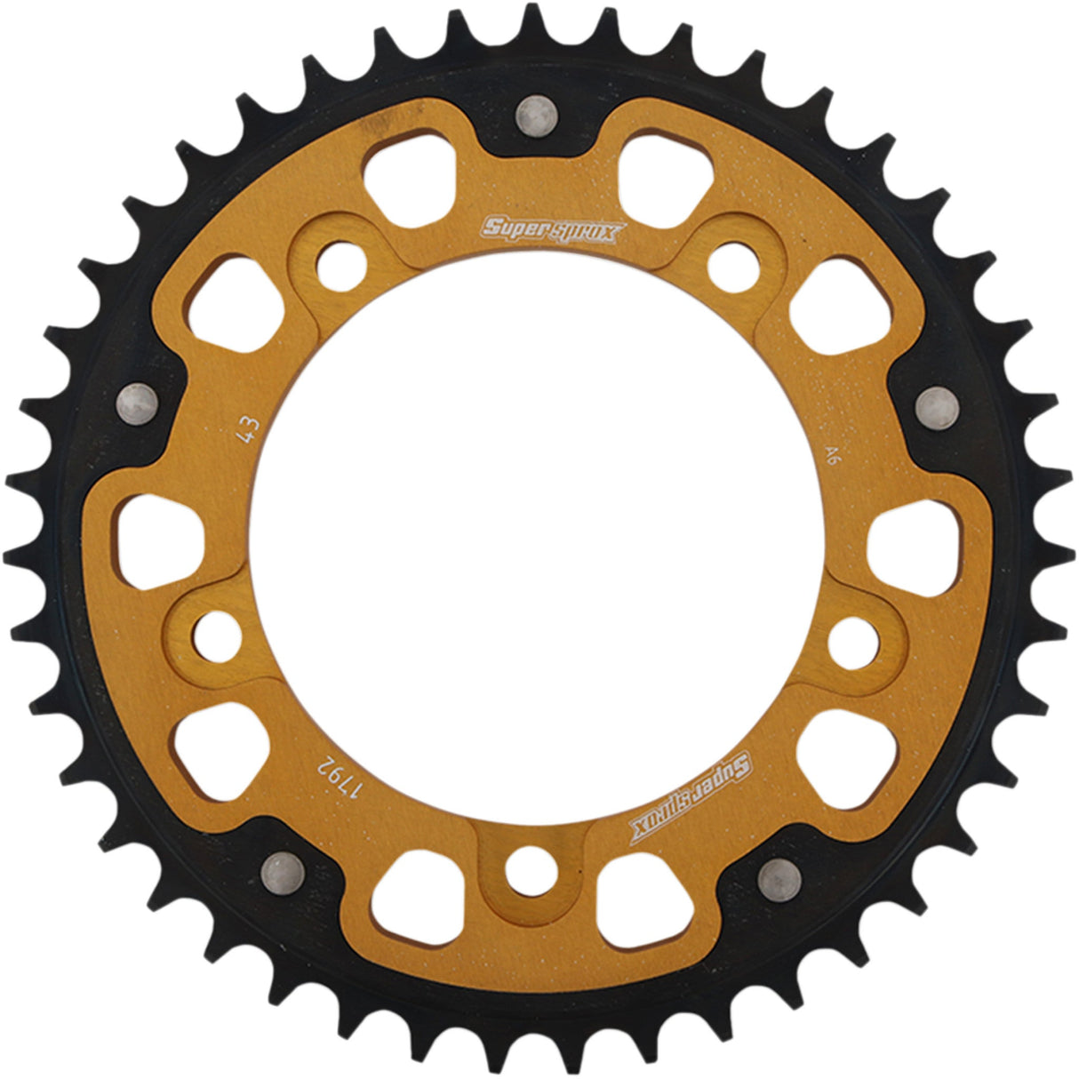 SUPERSPROX 1210-1957 RST-1792-43-GLD Stealth Rear Sprocket 43 tooth - gold - suzuki/triumph