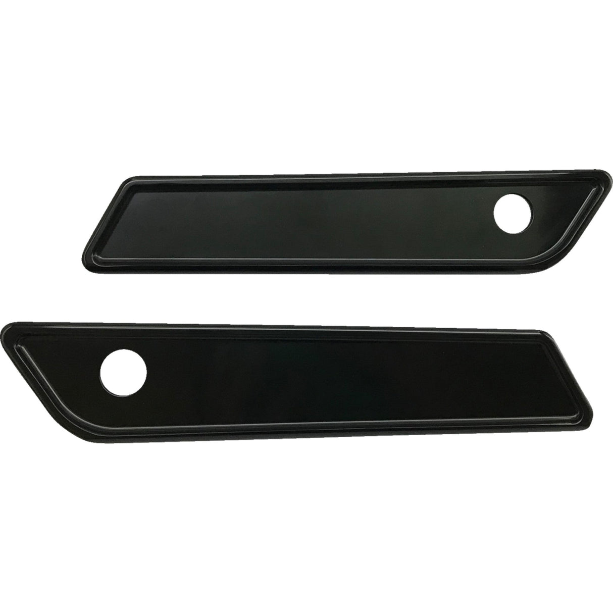 PRO-ONE Perf.mfg. Saddlebag Latch Covers Black Small - 104721B For Harley Touring 2014-2020