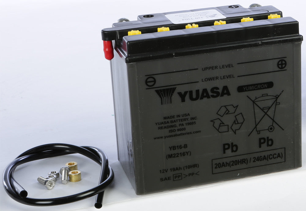 Yuasa Battery YB16-B Conventional - YUAM2216YTWN For Harley 1974-1996