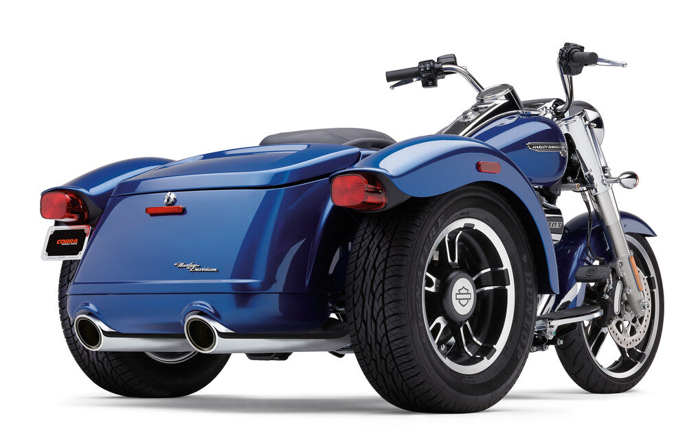 Cobra 909-Twins 4" Slip-ONS Chrome Freewheeler - 6302 For Harley Freewheeler 2015-2023