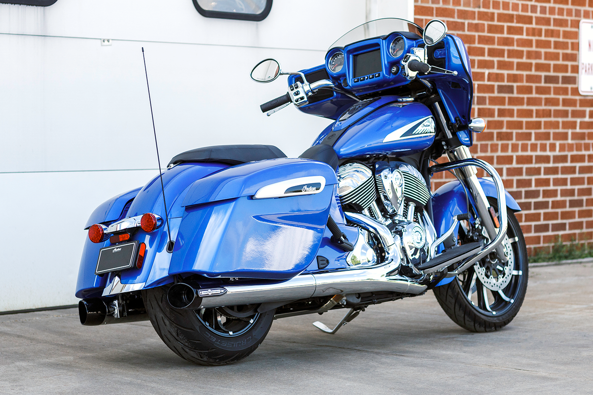 4" Broadhead Slip-On Mufflers - Slash Cut - Chrome - 1801-1765