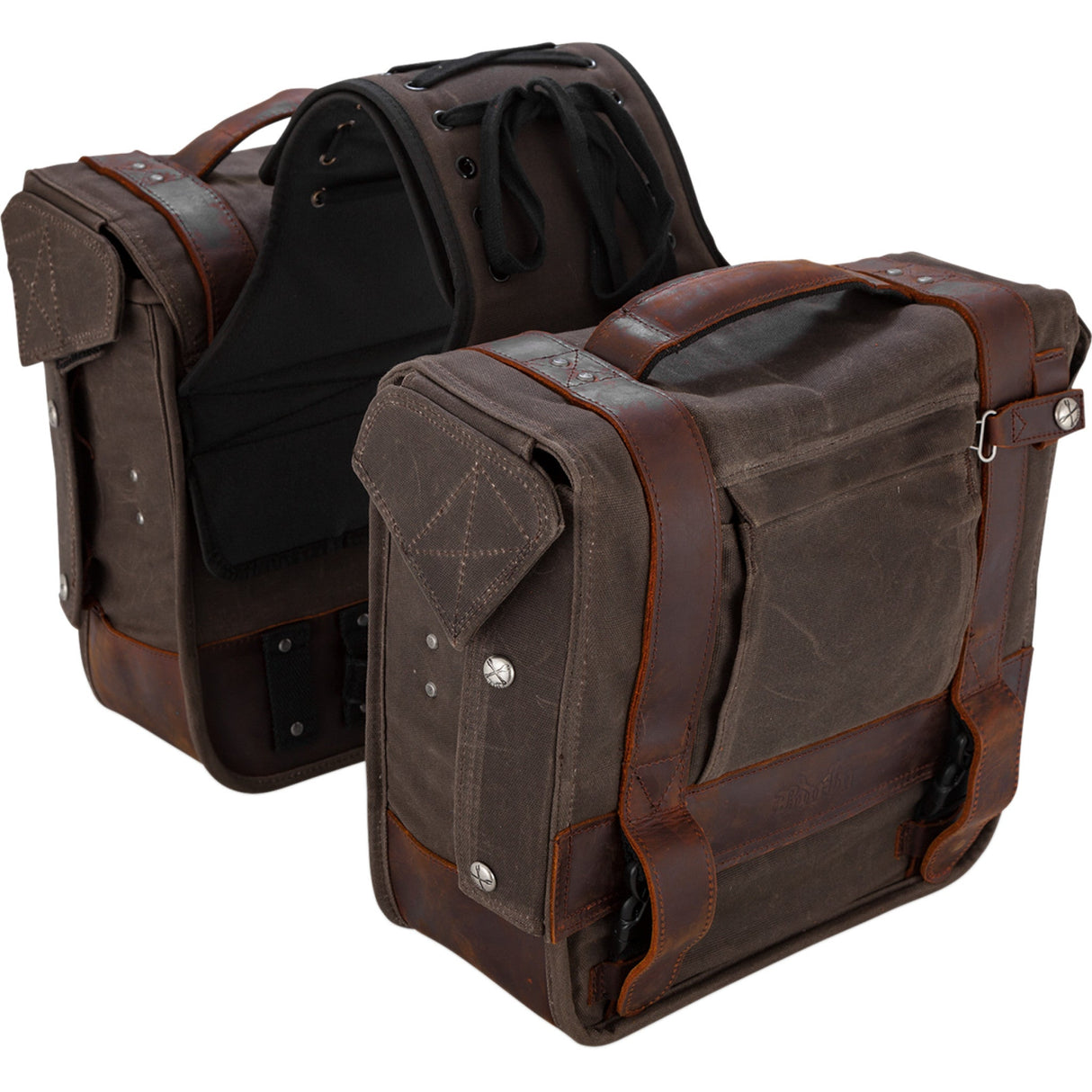 BURLY BRAND 3501-1420 B15-1002D Throw-over Saddlebag dark oak