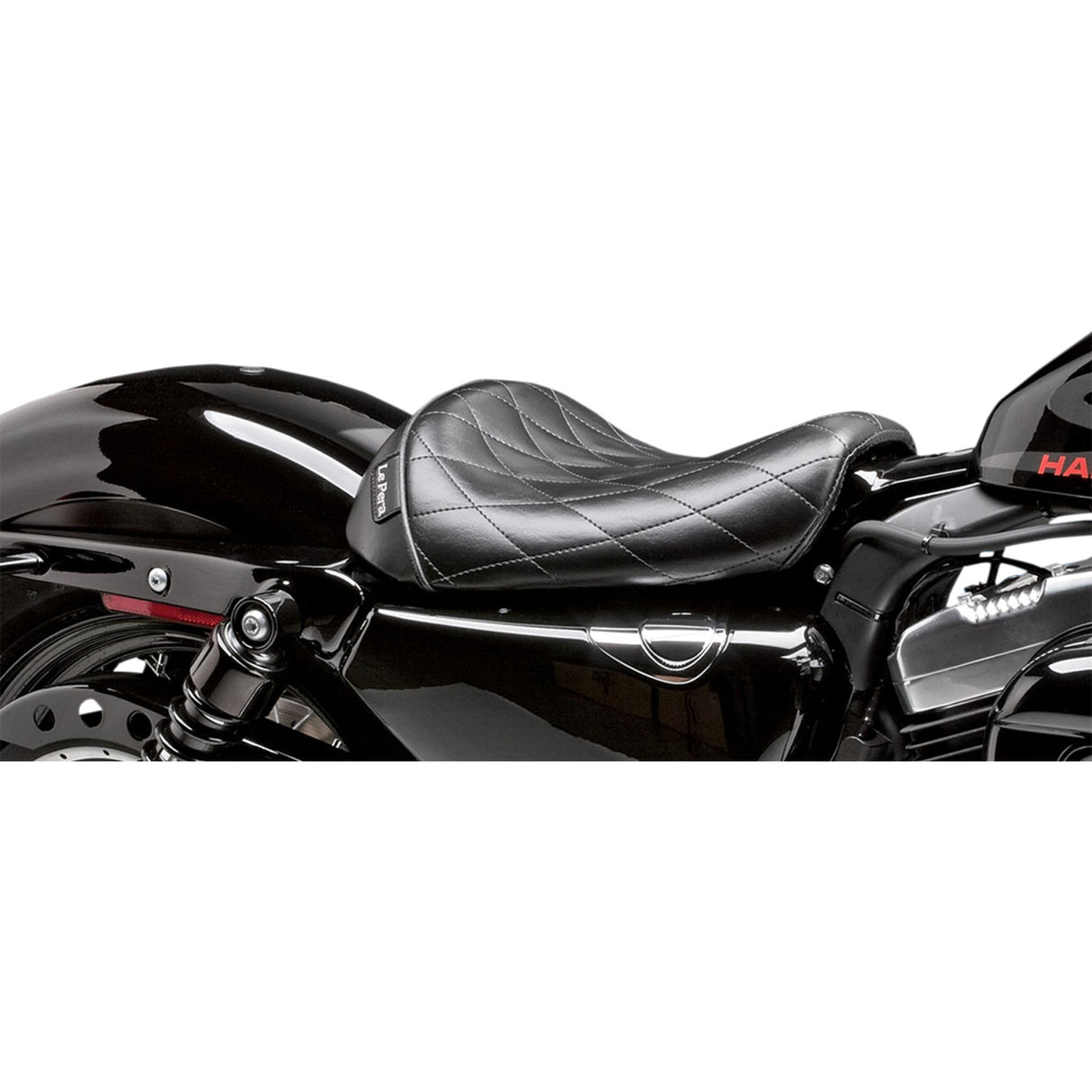 LePera Bare Bones Solo Seat Diamond Stitch Black - LK-006DM For Harley Sportster 2010-2022