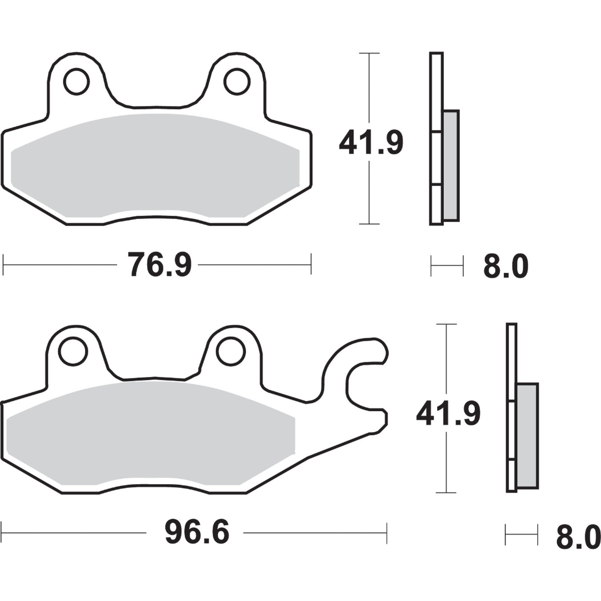 SBS 1722-0734 638HF HF Street Ceramic Organic Brake Pads HF Brake Pads