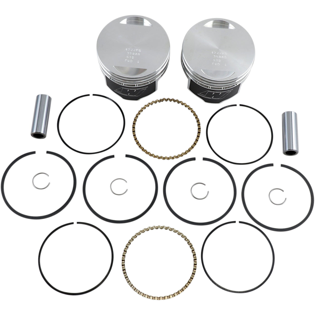 WISECO K1640 K1640 High-Performance Piston Kit Piston Kit - Standard - Evolution Big Twin 1340 cc