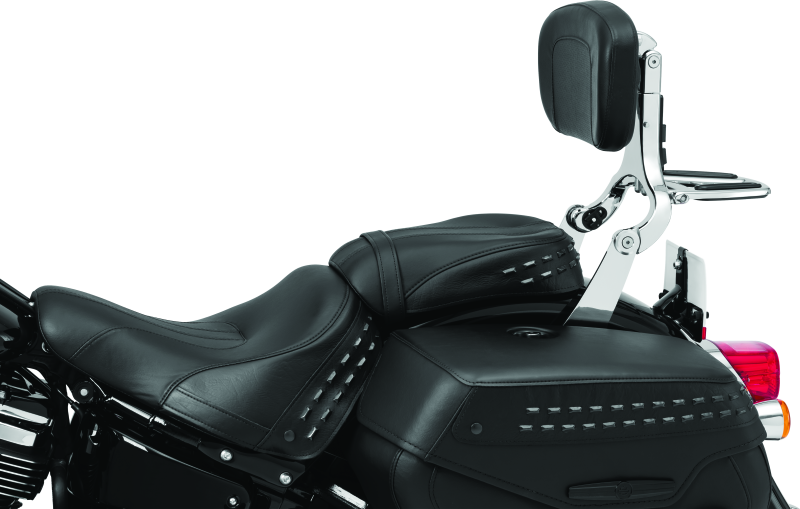 Kuryakyn 7080 Fixed Mounts Multi-purpose Driver & Passenger Backrest 18-Up Softail Black
