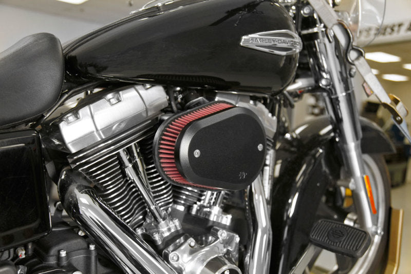 K & N Engineering Davidson Street Metal Intake System Flare Black - RK-3932B For Harley Motorcycles 1999-2017