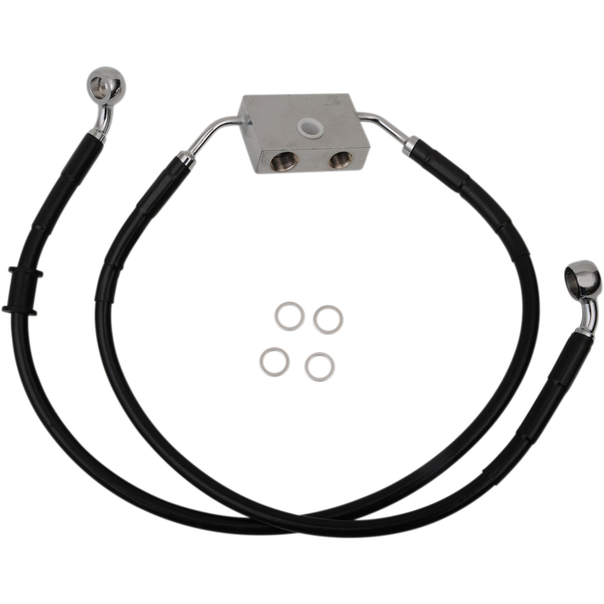 Drag Specialties Extended Length Brake Line Front +4" Black For Harley Sportster 2014-2019