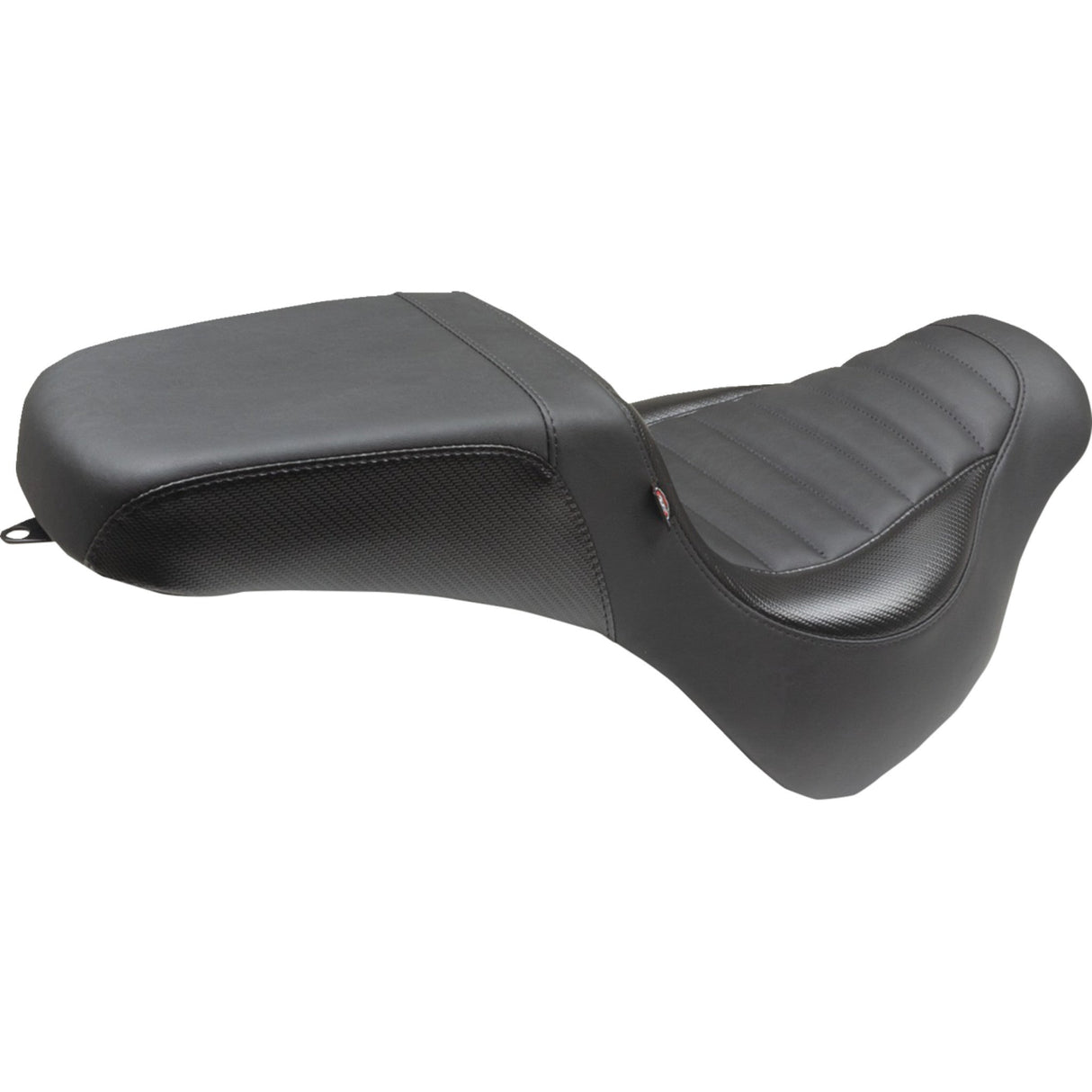 Mustang Squareback 2-Up Seat Black Tuck-N-Roll Fat Bob - 76005 For Harley Softail 2018-2023